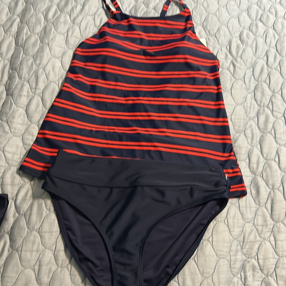 Nautica bathing suit in size XL and rash guard in size L